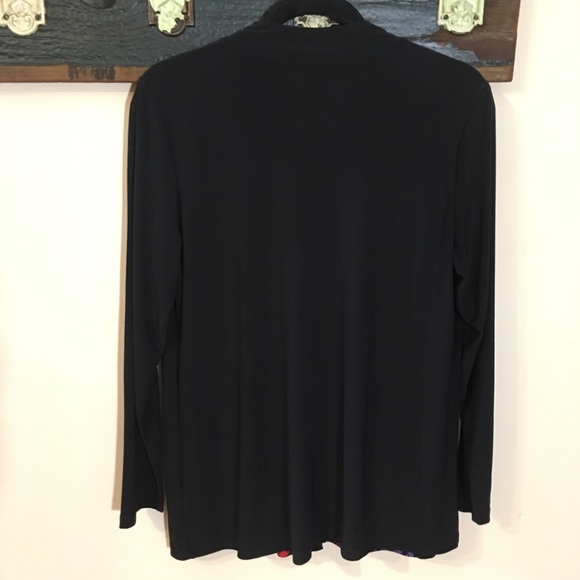 Bob Mackie Wearable Art Long Sleeve Long Cardigan Style Top With Pockets - Picture 5 of 12